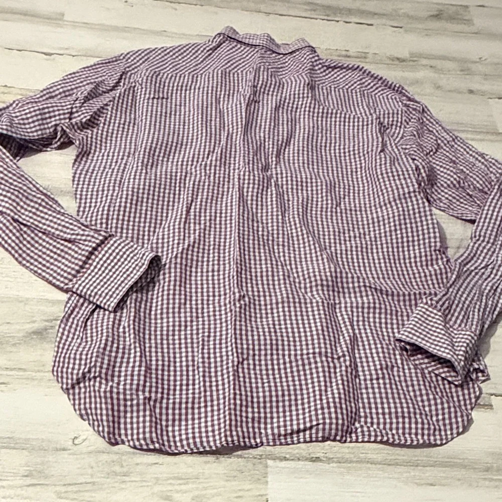 Billy Reid Red and Blue Checkered Casual Shirt - Picture 4 of 7